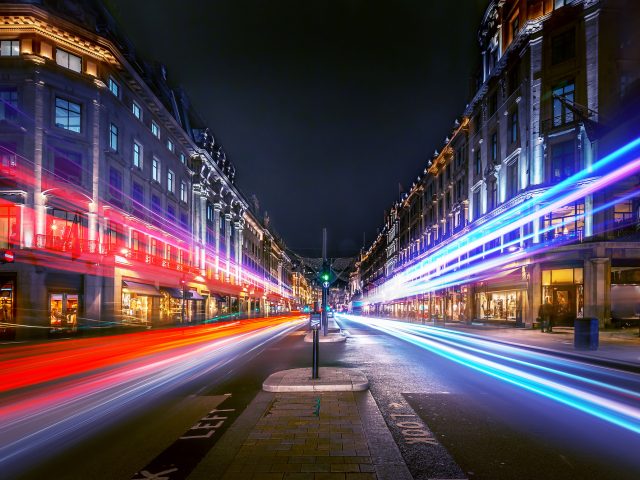 London,Regent Street at night