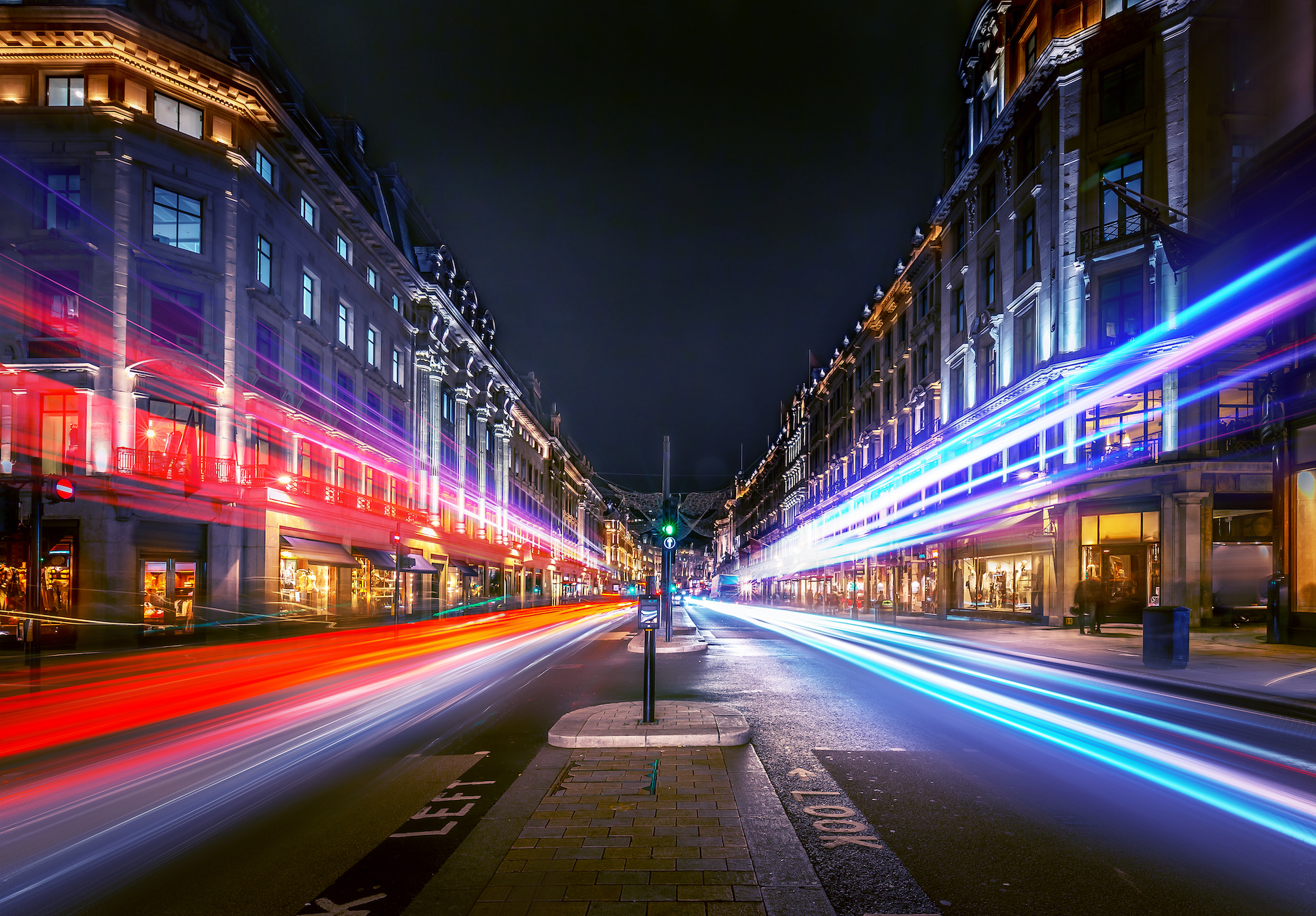 London,Regent Street at night