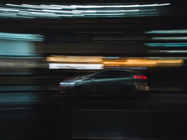 Image of a car moving at speed
