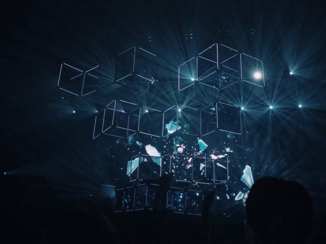 Light display of cubes