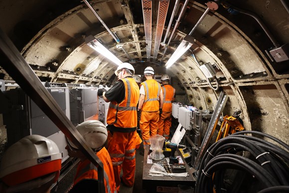 TfL Image - Engineers working in the tunnel